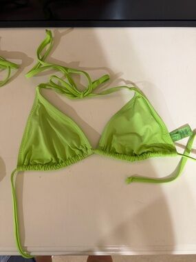 SKIMS Neon Green Triangle Bikini Top